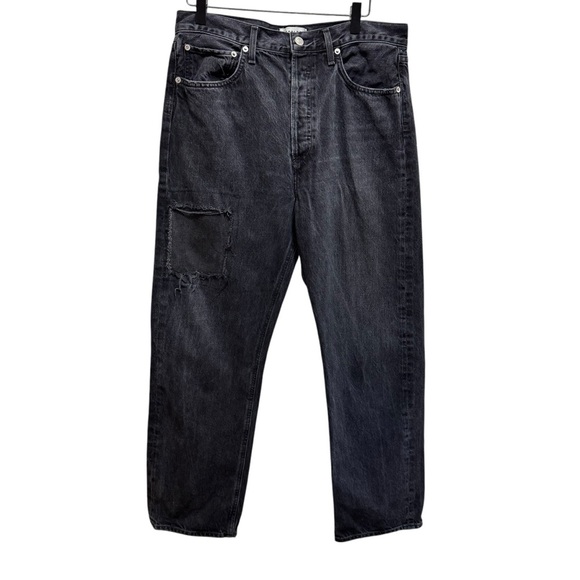 Agolde Faded Black 90s Jeans 100% Cotton Button Fly Size 29 - Picture 1 of 10